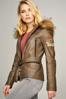 Layla Women's Leather Jacket | Derimod