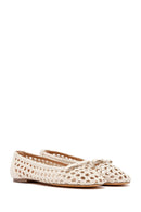 Women's Beige Knitted Ballerinas | Derimod