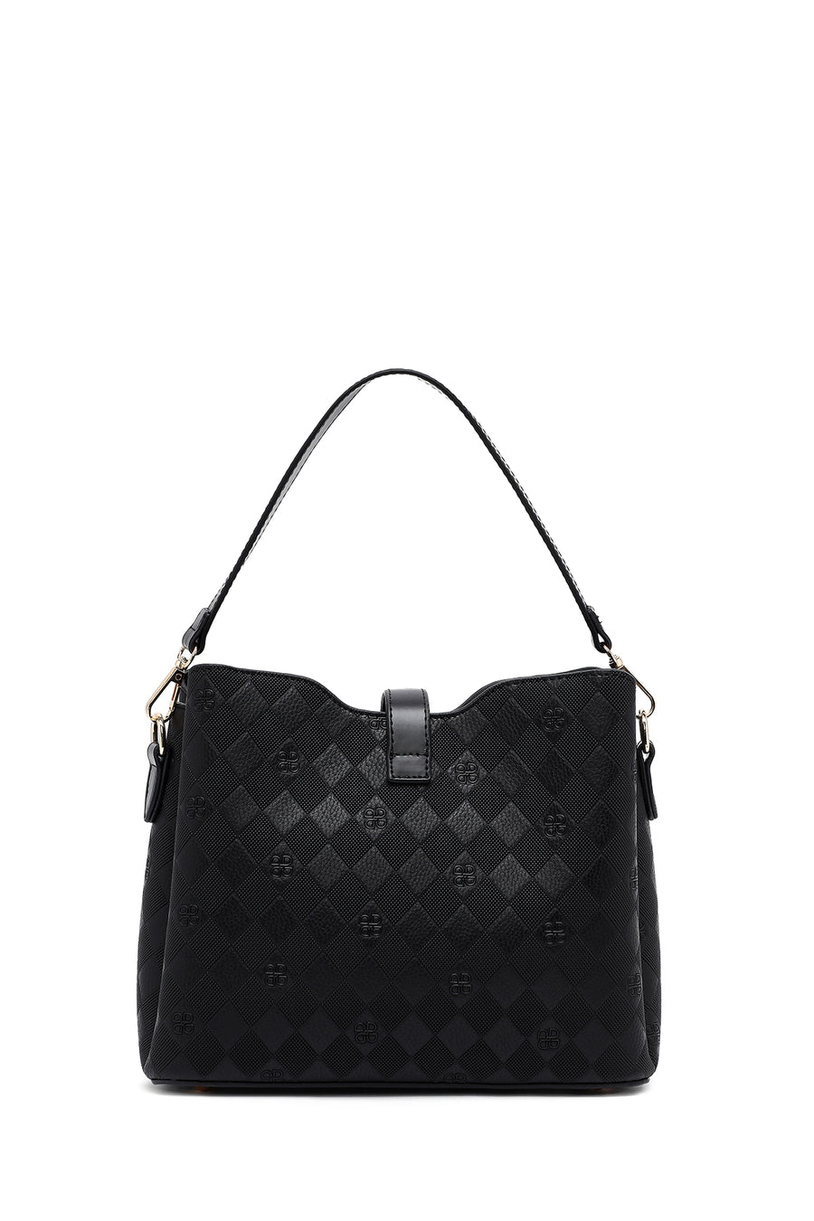 Women's Black Long Strap Printed Classic Shoulder Bag