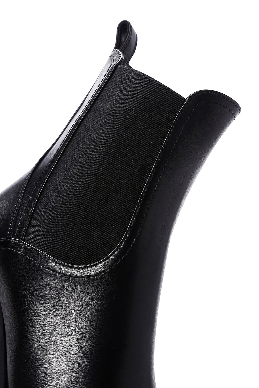 Women's Black Heeled Leather Chelsea Boots