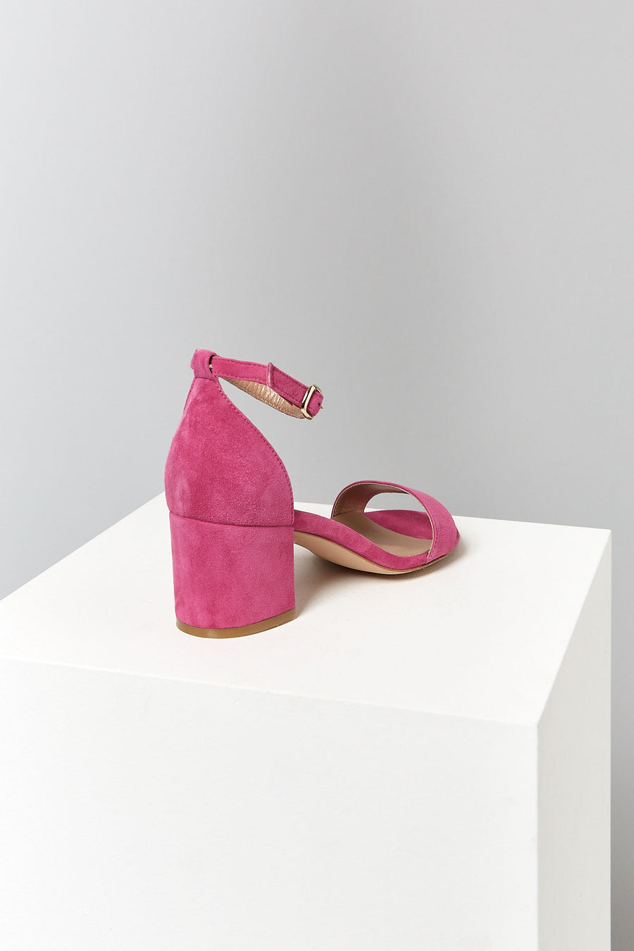 Suede Ankle Strap Women's Leather Heeled Sandals
