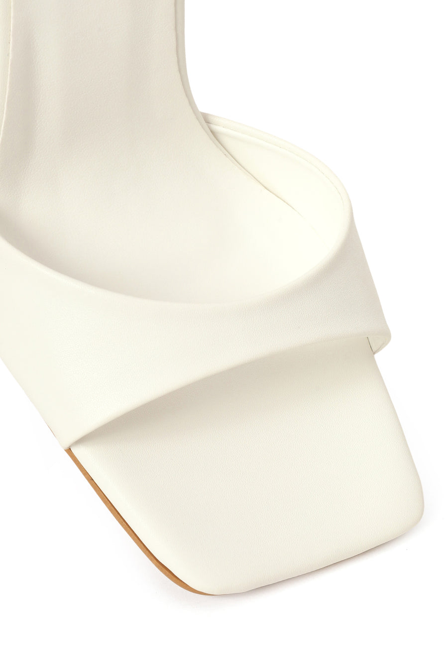 Women's White Ankle Buckle Thin Heel Sandals