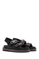 Women's Black Buckled Thick Soled Sandals | Derimod