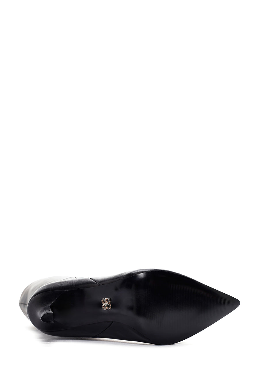 Women's Black Thin Heeled Leather Boots