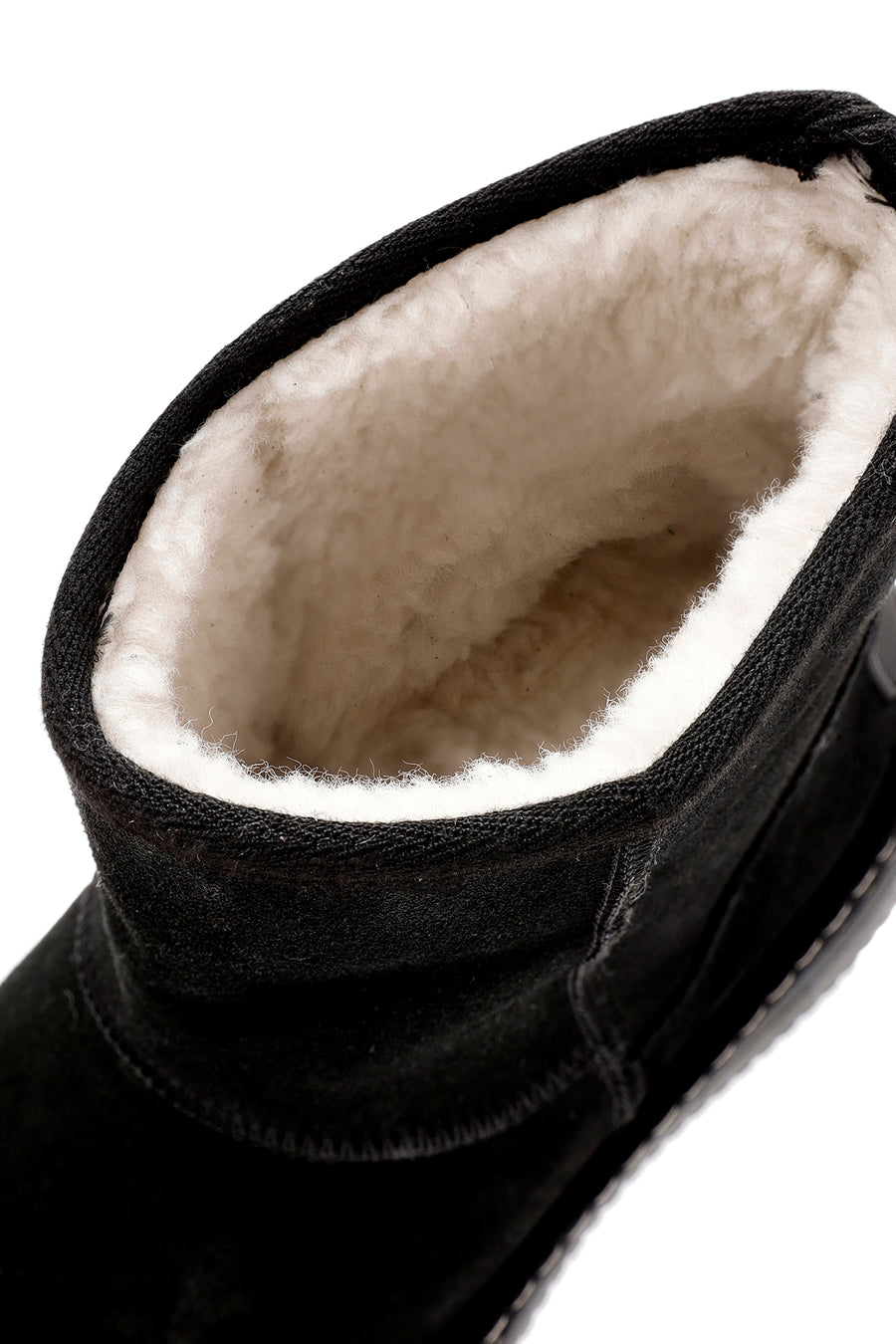 Women's Black Suede Leather Teddy Boots