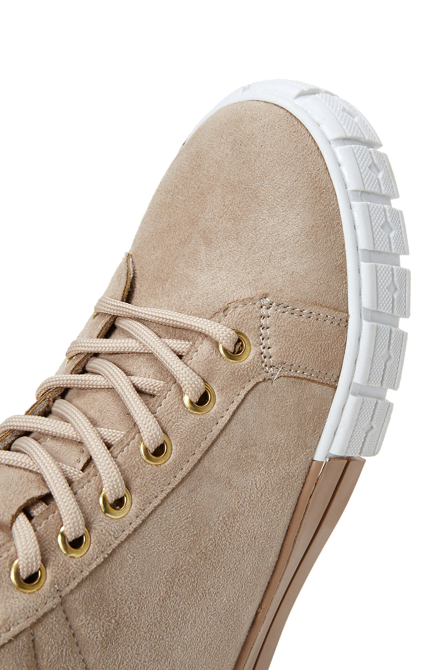 Women's Beige Suede High Top Sneaker