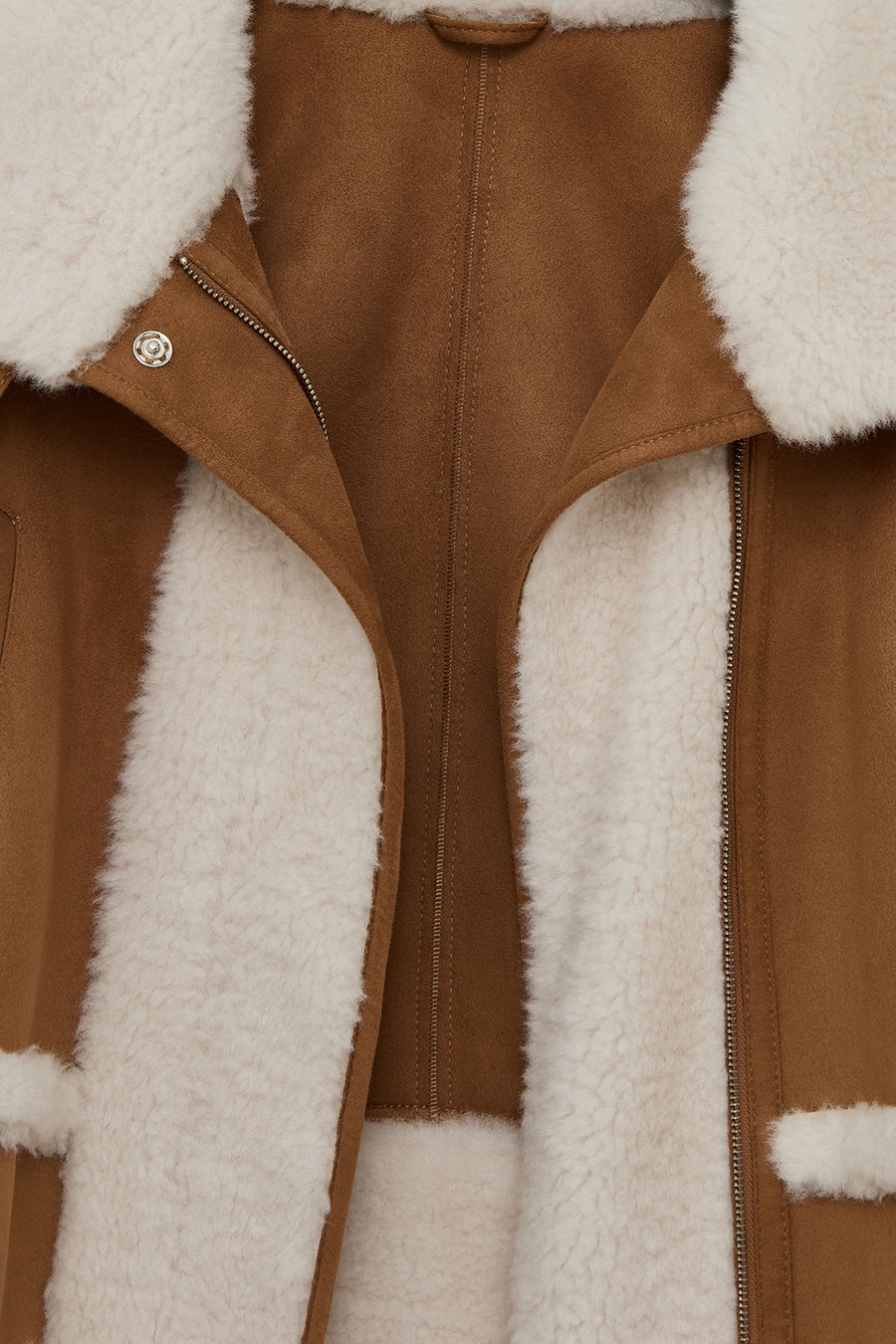 Kaprun Women's Beige Short Teddy Coat