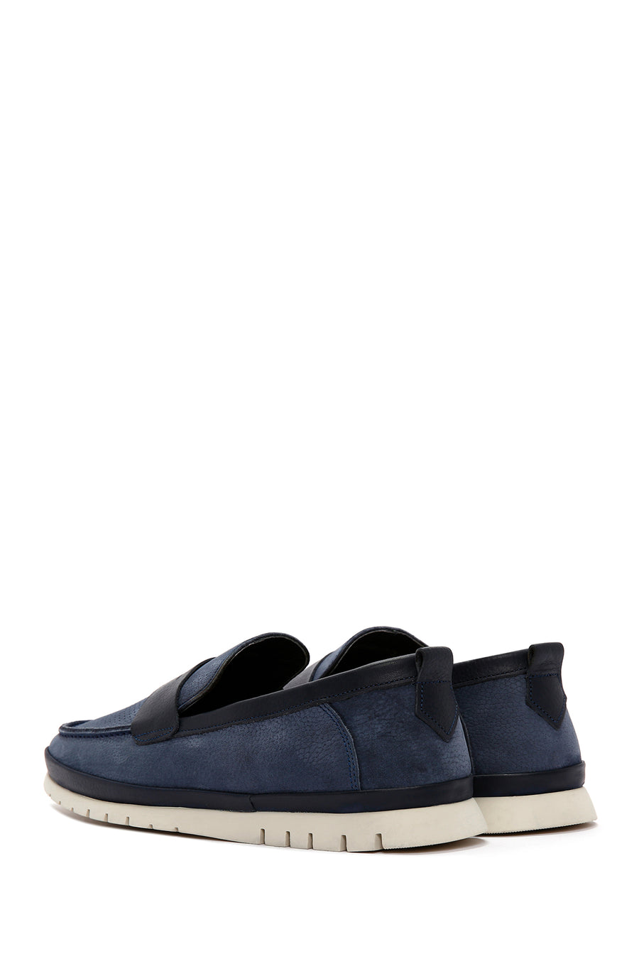 Erkek Lacivert Nubuk Deri Casual Loafer