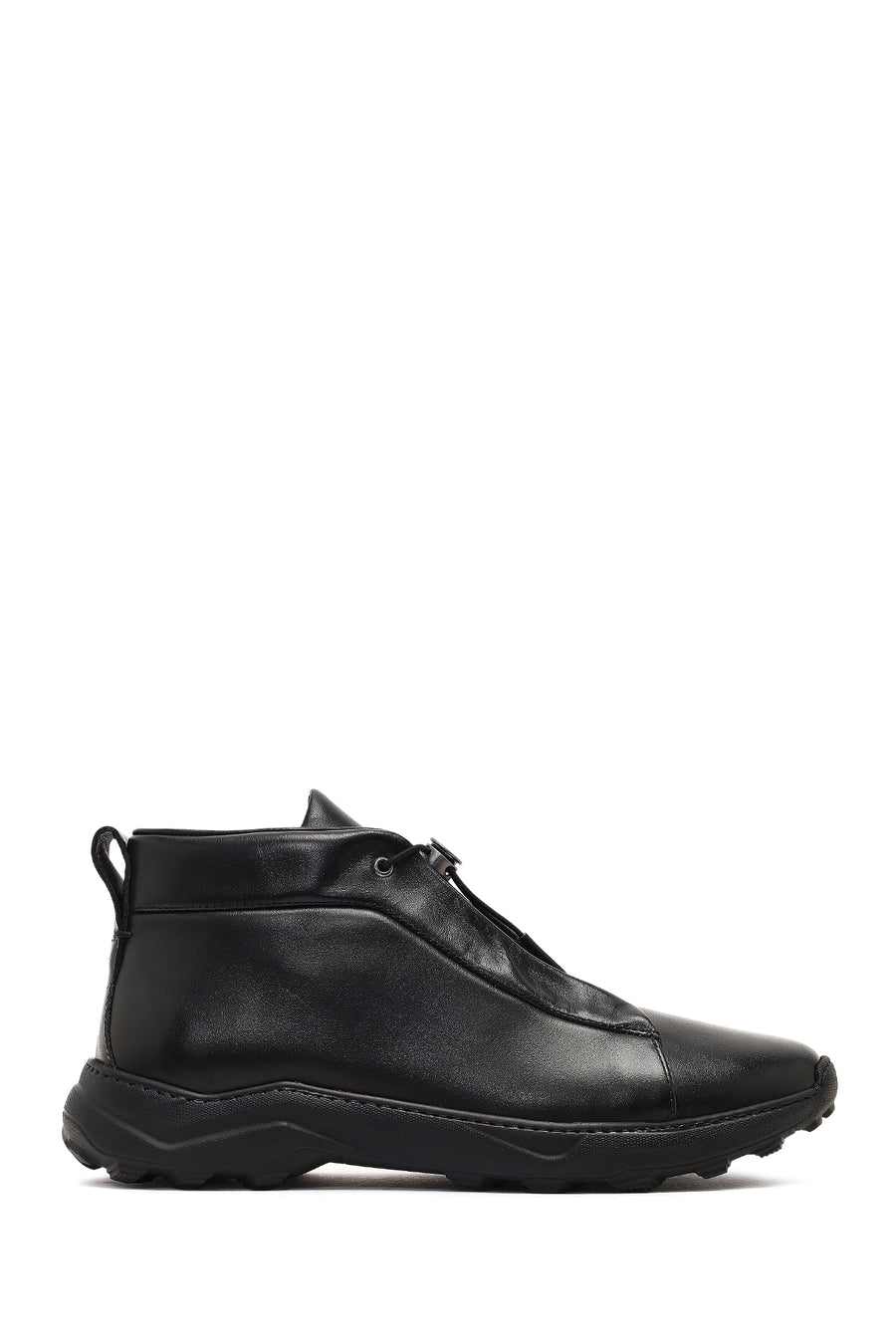 Men's Black Lace-Up Thick-Soled Leather Casual Boot 25WFD795118 | Derimod