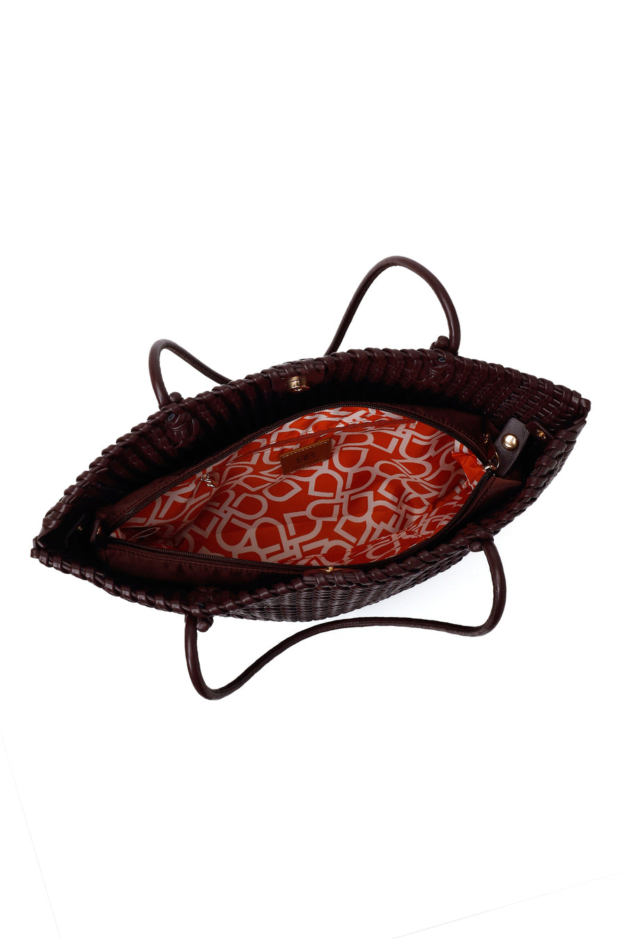 Woman Brown Braided Shoulder Bag