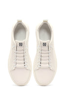 Erkek Beyaz Bağcıklı Deri Sneaker | Derimod
