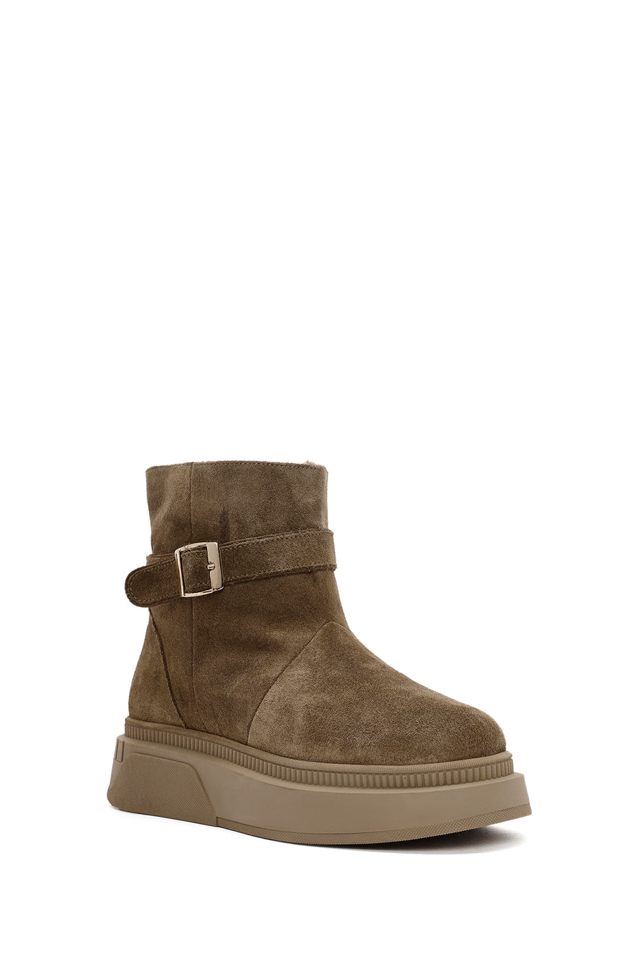 Women's Brown Thick Sole Suede Leather Boots
