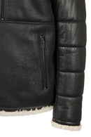 Zermatt Male Black Mandarin Collar Teddy Jacket | Derimod