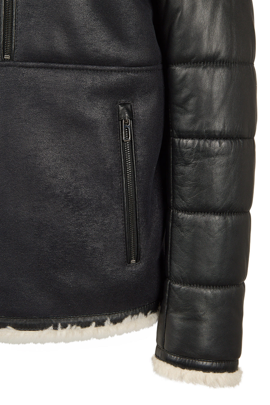 Zermatt Male Black Mandarin Collar Teddy Jacket