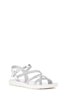 Women's Silver Ankle Strap Sandals | Derimod