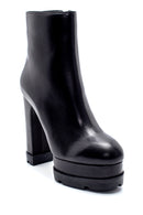 Women's Leather Platform Heeled Boots | Derimod
