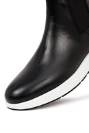 Men's Black Leather Chelsea Sport Boot | Derimod