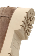 Woman Beige Thick-Soled Suede Leather Loafer | Derimod
