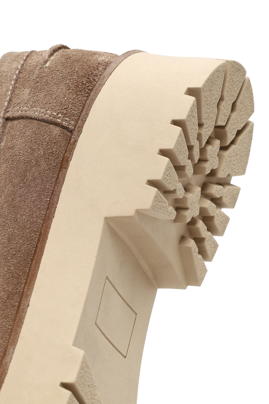 Woman Beige Thick-Soled Suede Leather Loafer