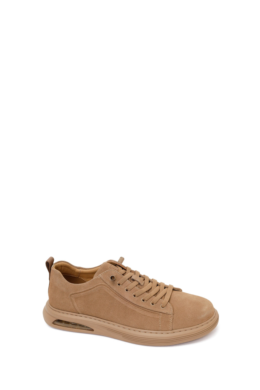 Male Beige Lace-up Suede Leather Sneaker