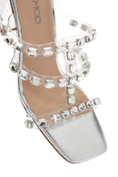 Women's Silver Transparent Thick Heeled Slippers | Derimod