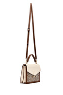 Woman Beige Long Strap Patterned Shoulder Bag | Derimod