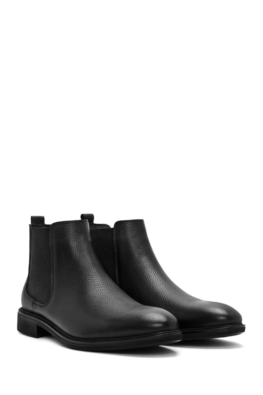 Men's Black Leather Casual Chelsea Boots