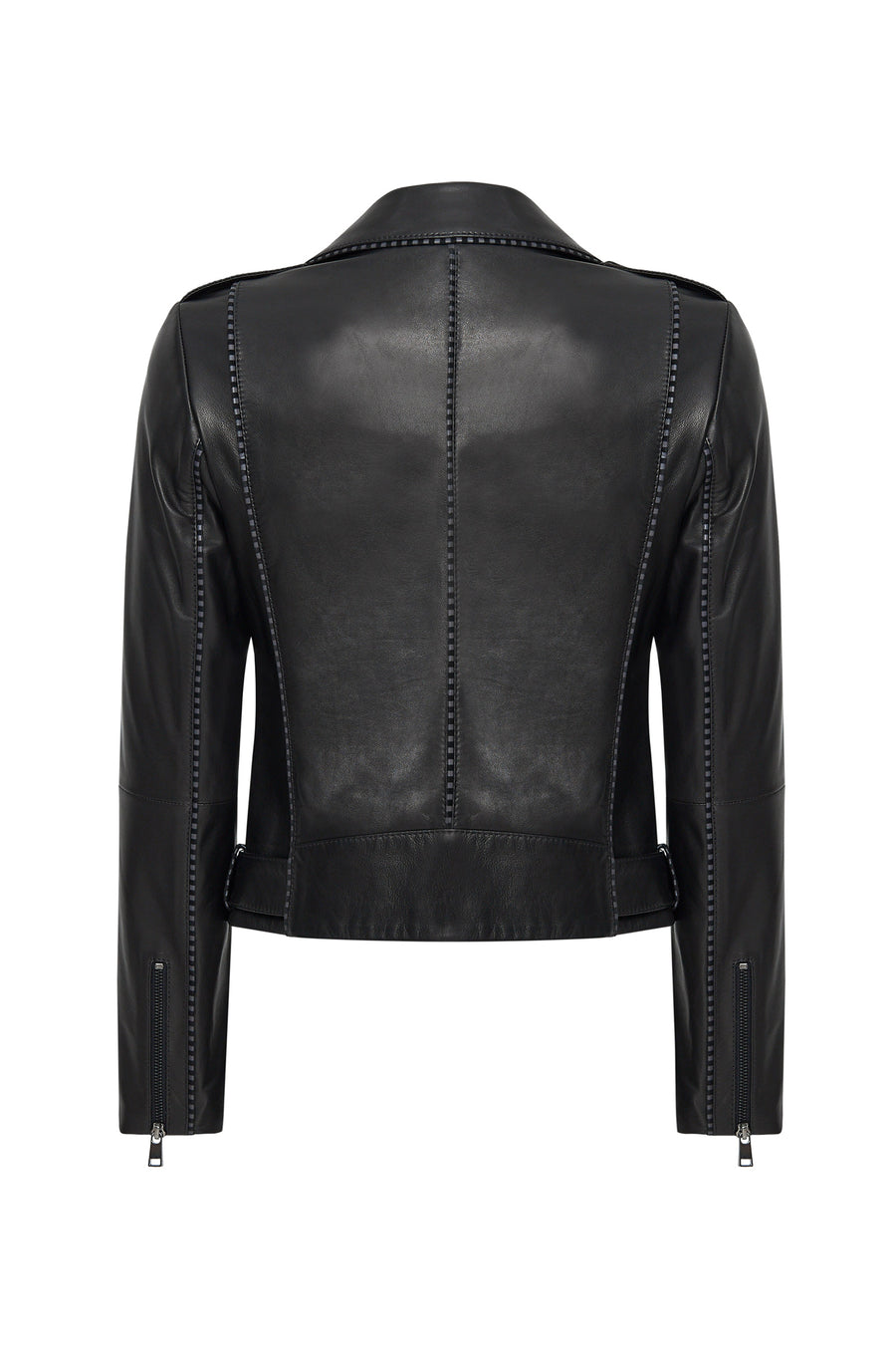 Angel-X Women's Black Biker Leather Jacket
