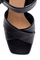 Women's Casual Platform Heeled Leather Sandals | Derimod