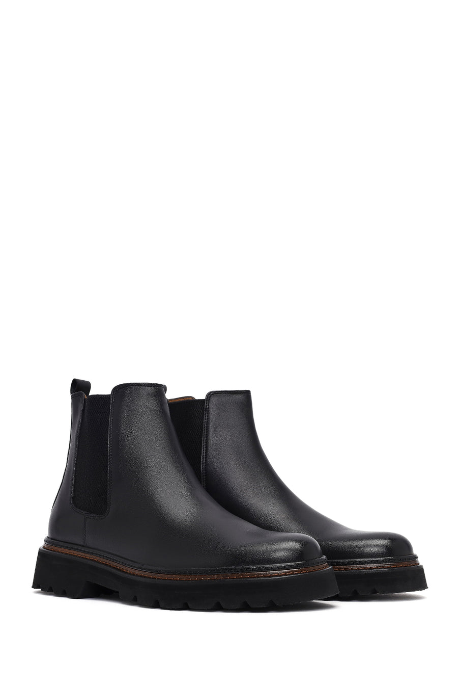 Male Black Leather Chelsea Boots