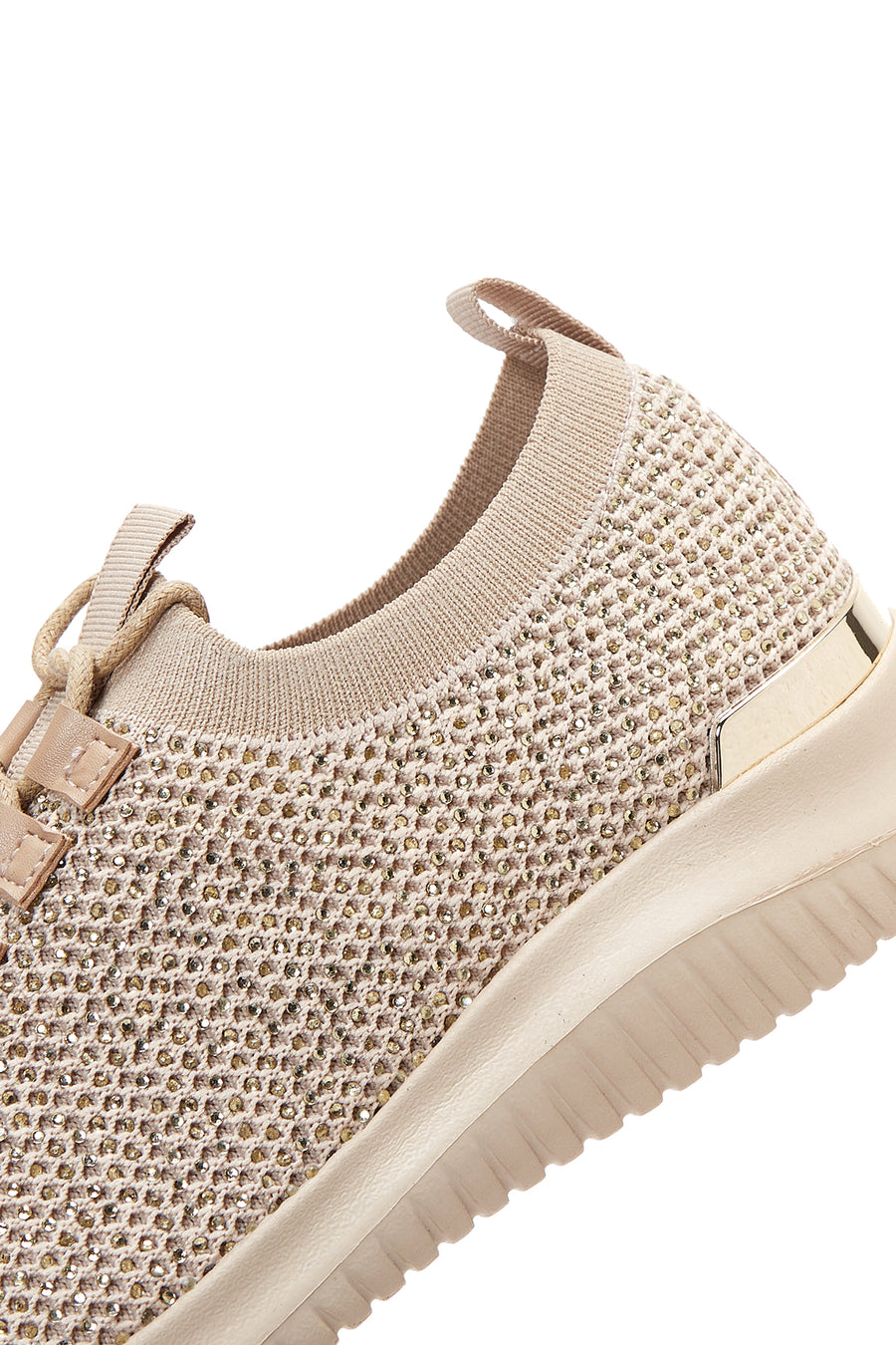 Kadın Bej Taşlı Sneaker