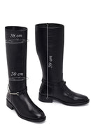 Women's Black Leather Boots with Accessories | Derimod