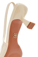Women's Cream Open Back Thin Heeled Shoes | Derimod
