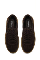Woman Brown Lace-Up Suede Leather Sneaker | Derimod