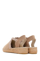 Women's Beige Suede Leather Espadrille | Derimod