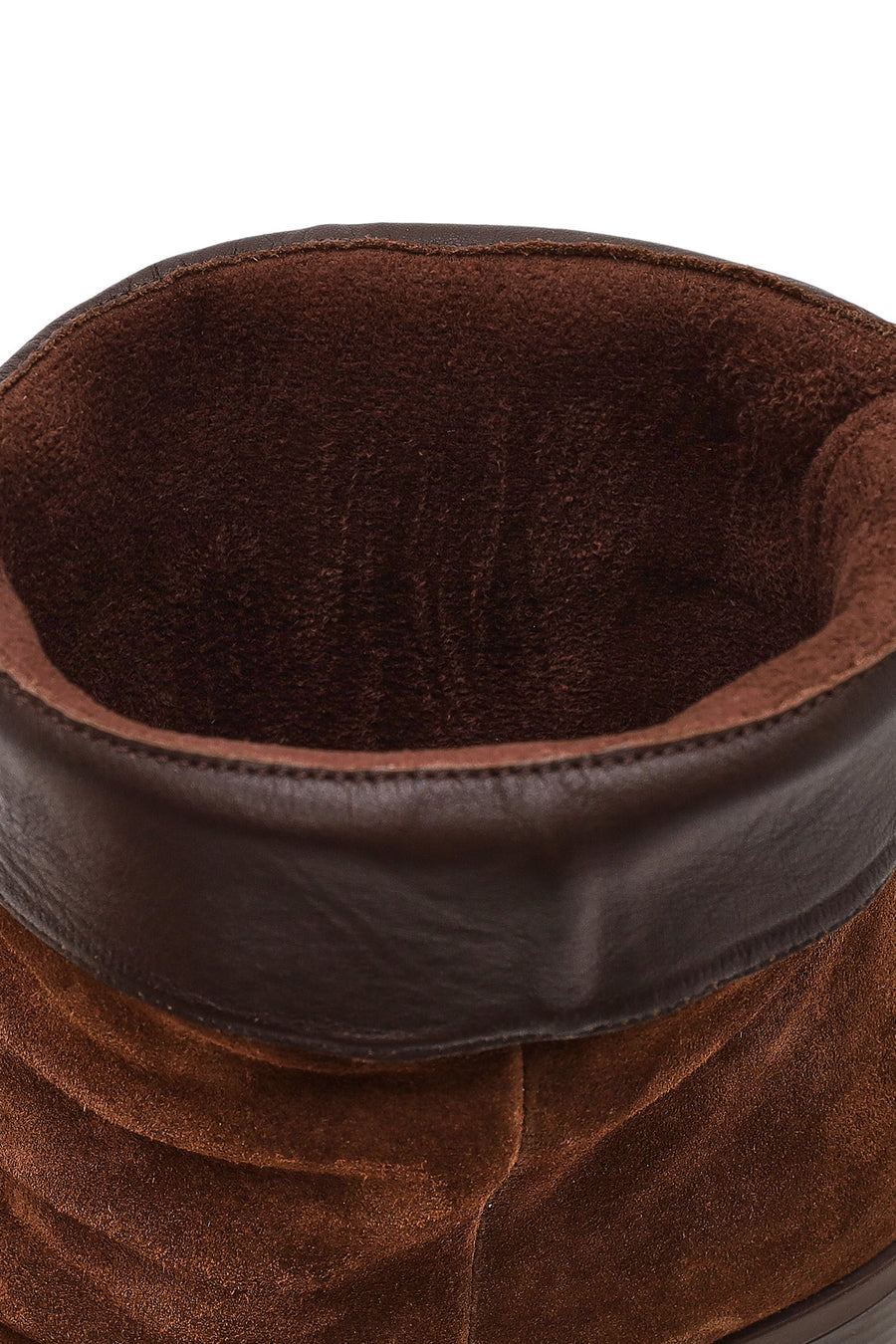 Woman Brown Chunky-Heel Suede Boots