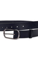 Men's Navy Leather Belt | Derimod