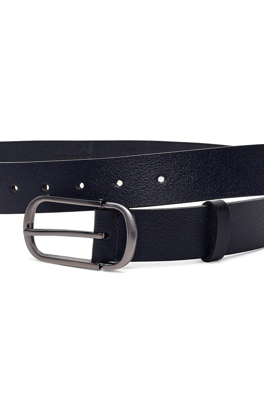 Men's Navy Leather Belt
