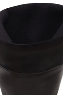Woman Black Buckle-Detail Leather Boots | Derimod
