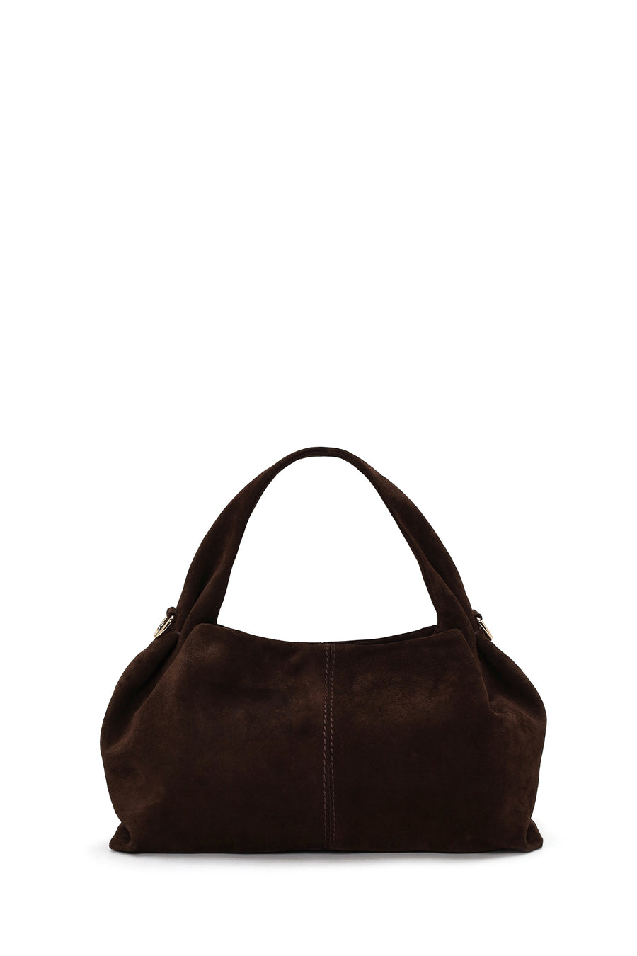 Woman Dark Mink Long Strap Suede Shoulder Bag