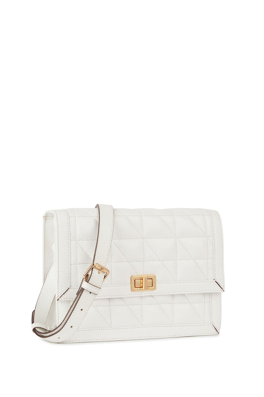 Geox Women's White Veriana Leather Shoulder Bag