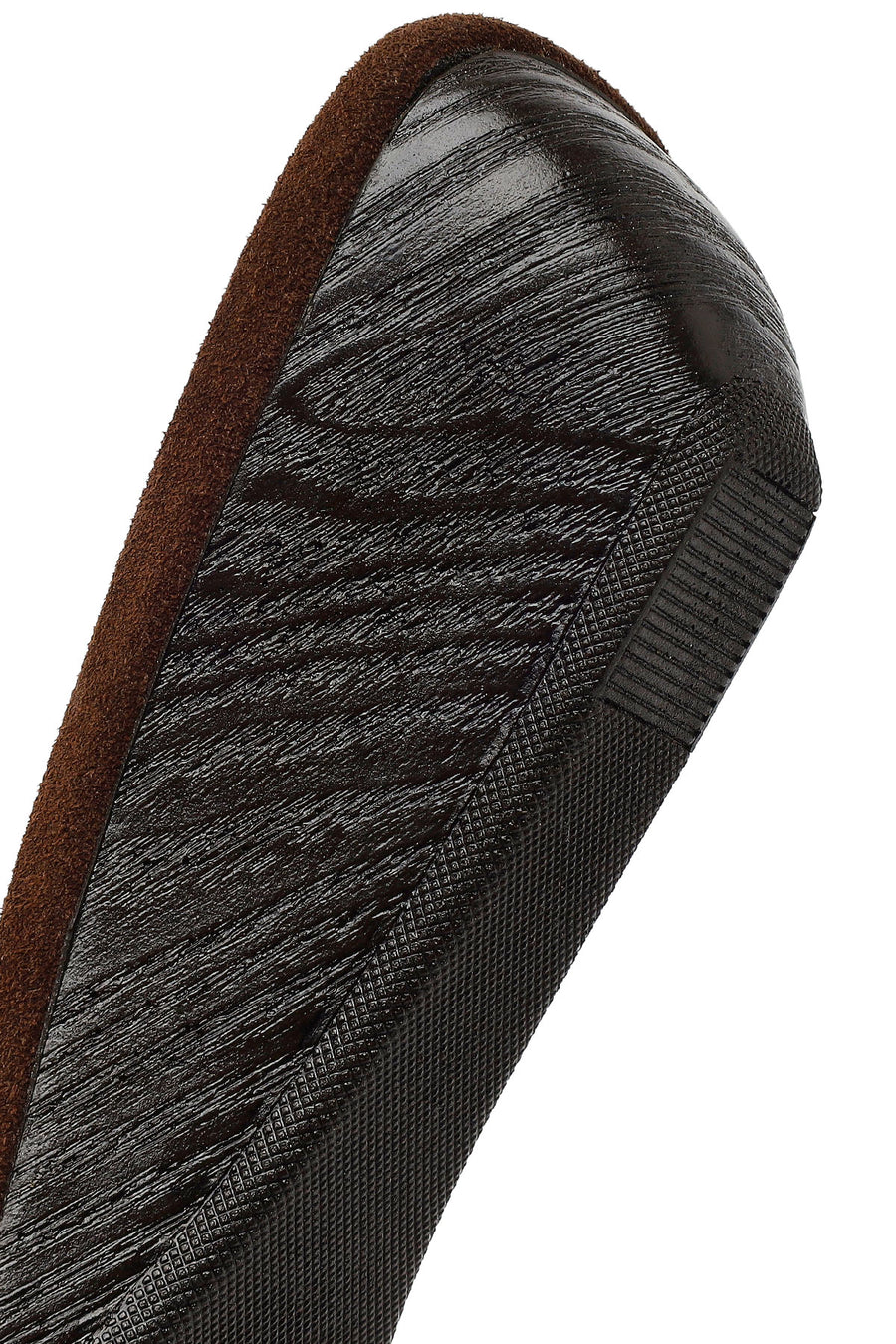 Women's Brown Thick-Soled Suede Leather Slippers