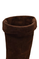 Women's Brown Suede Leather Boot | Derimod