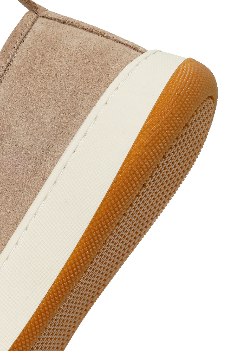 Male Beige Lace-Up Thick-Soled Suede Leather Sneaker