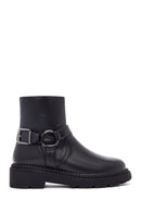 Women's Black Zippered Thick-Soled Boots | Derimod