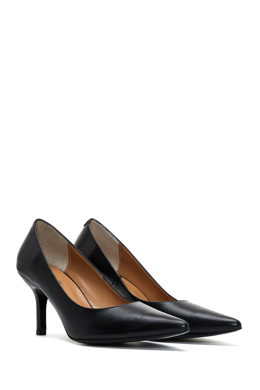 Kadın Siyah Deri Stiletto
