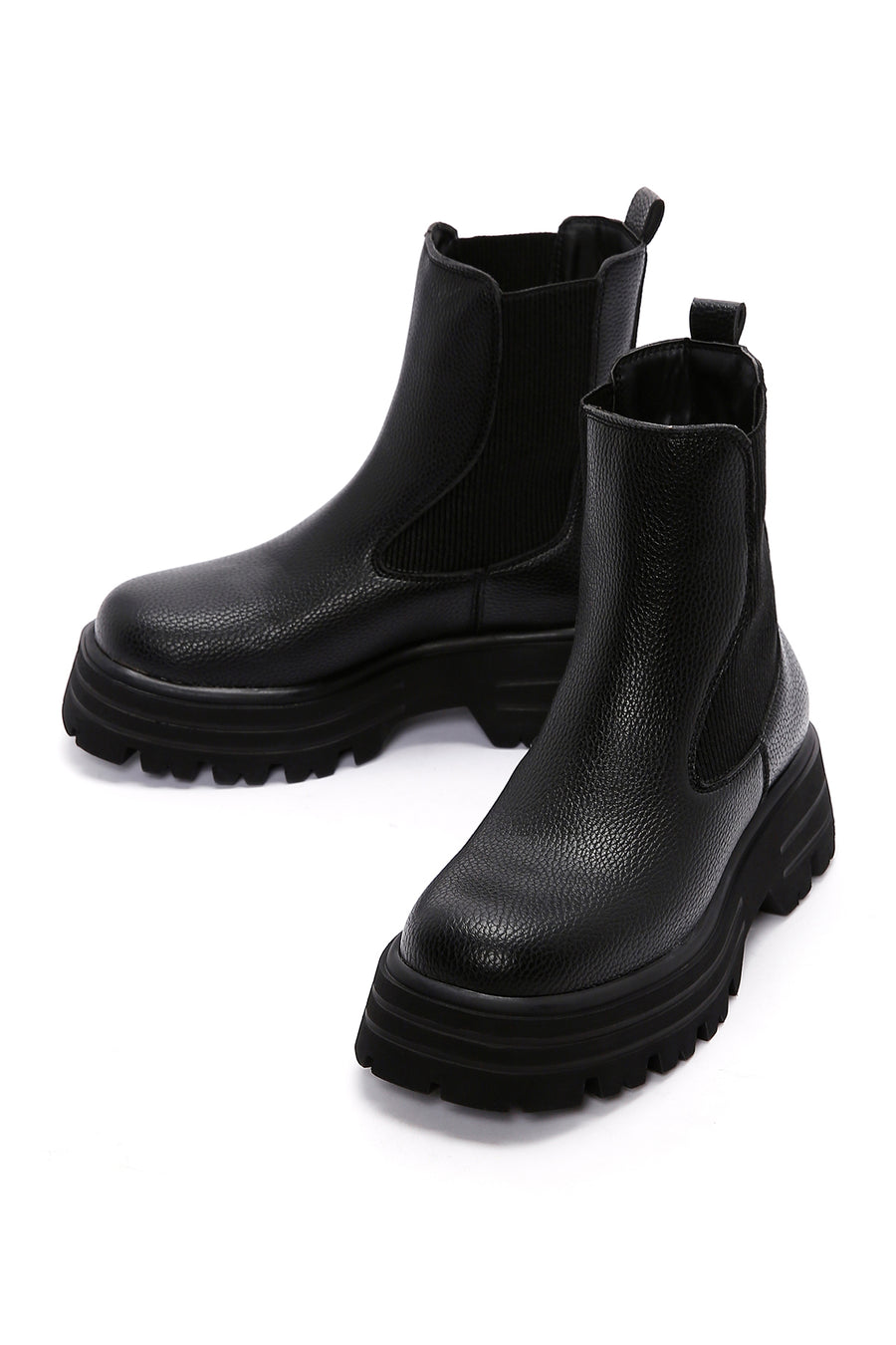 Women's Black Thick Soled Chelsea Boots