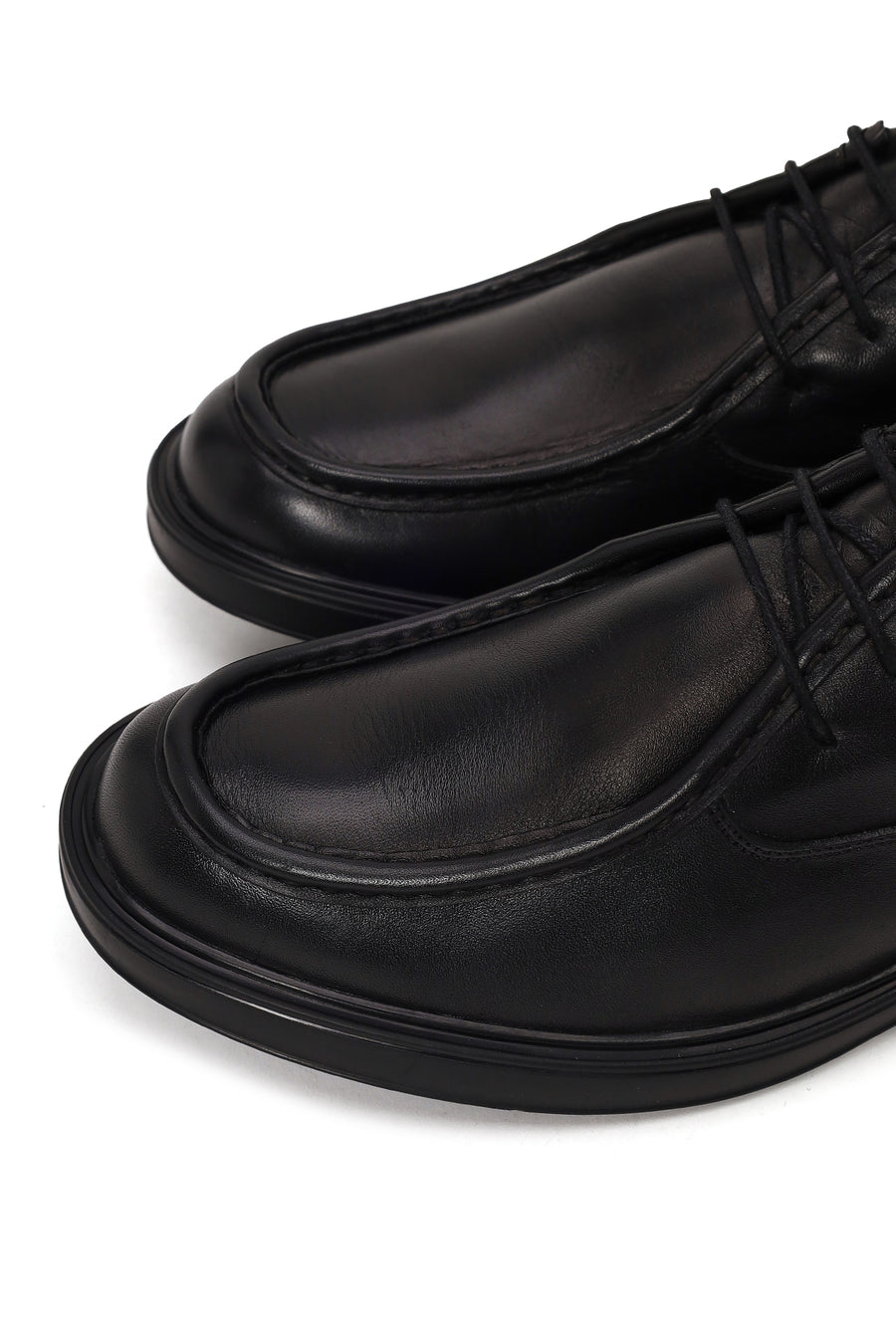 Male Black Lace-Up Leather Casual Shoes