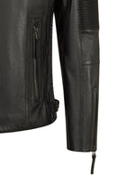 Lavine Erkek Siyah Slim-Fit Deri Ceket | Derimod