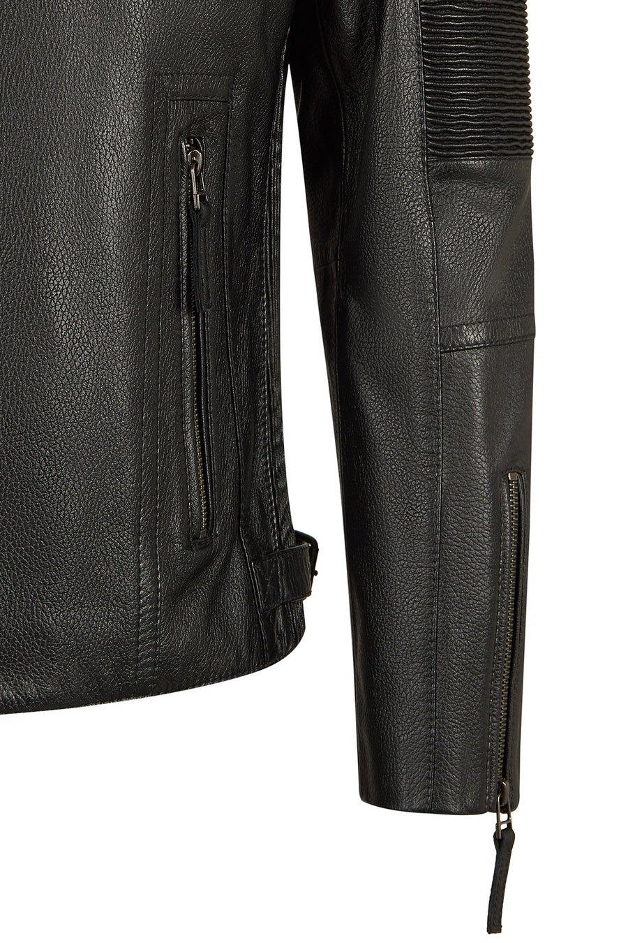 Lavine Erkek Siyah Slim-Fit Deri Ceket